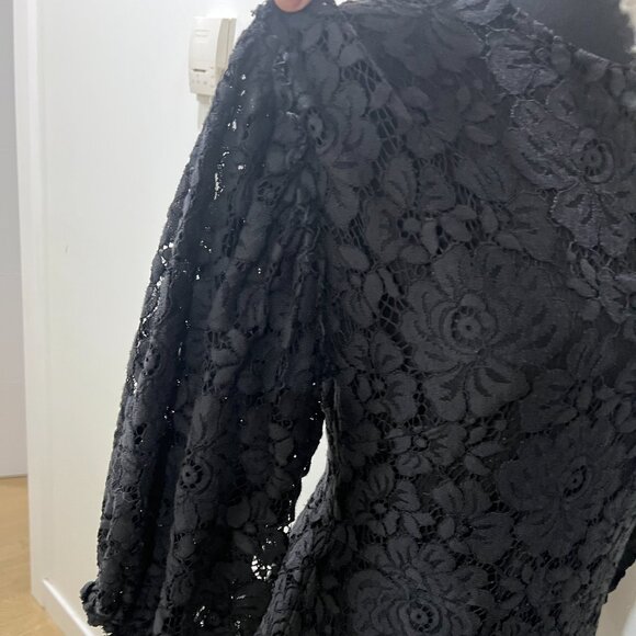 Zara Midi Guipure Lace 3/4 Voluminous Sleeve Jumpsuit - Picture 8 of 11